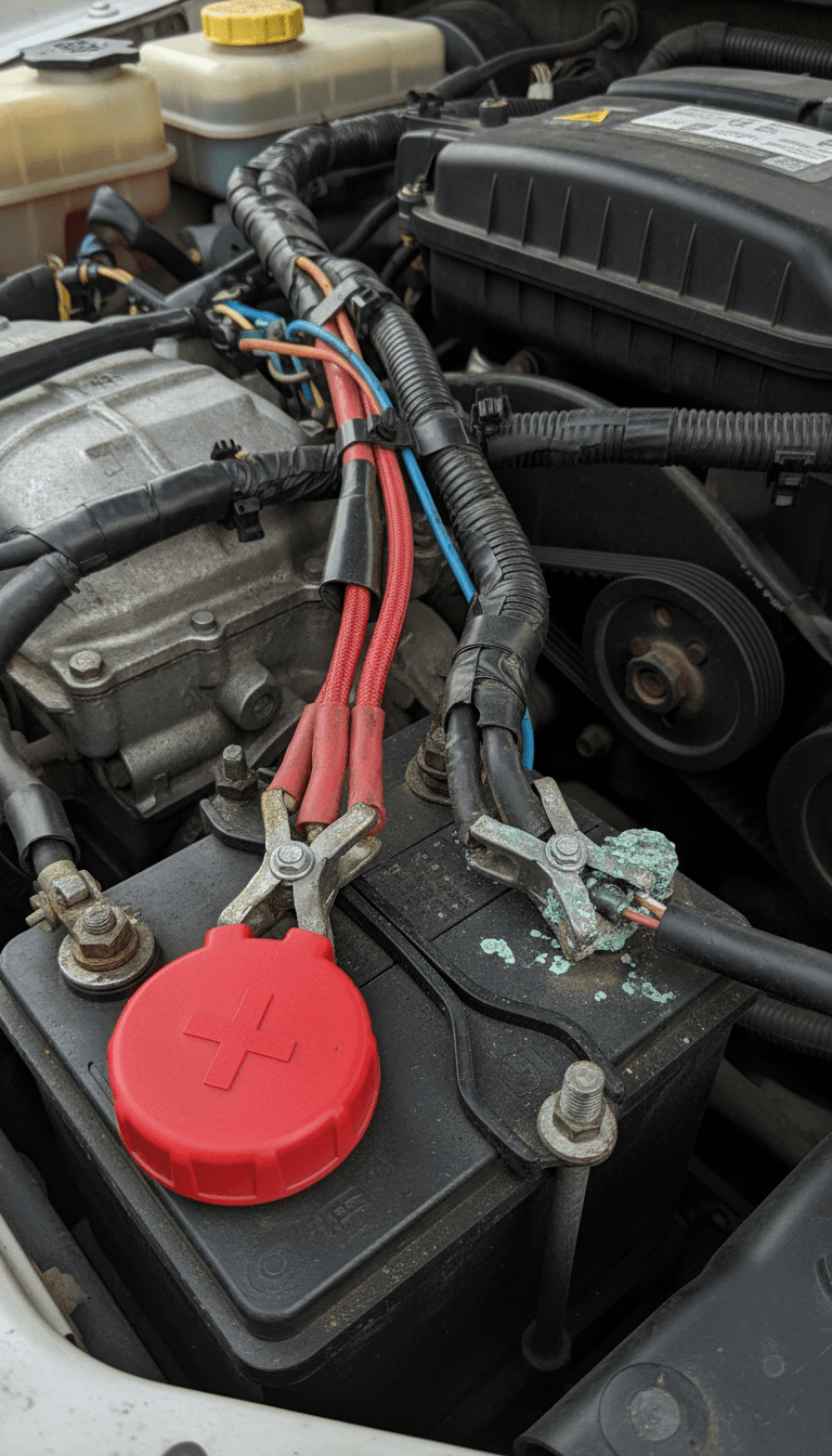 Car battery and electrical components